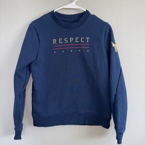 Under Armour Project Rock Woman’s Crewneck Sweatshirt Size S RESPECT Navy Blue